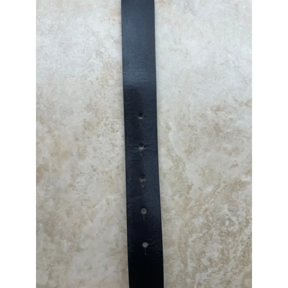Belt Michael Michael Kors L-XL MK Logo Black Leather Rhinestone Buckle 1” approx